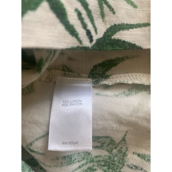 J Jill Linen Blend Bamboo Print Shirt Size Medium - Picture 4 of 4